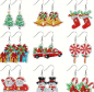 Preview: Diamond Painting 9 Paare Ohrringe Set Schleifen Weihnachts-Schneemann